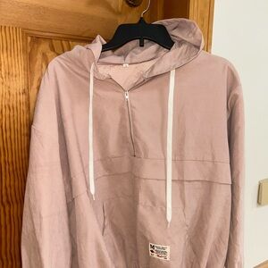 Light Pink Half-Zip Windbreaker